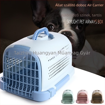 PP anyagú kisállat szállító doboz, hordozható macskáknak és kutyáknak