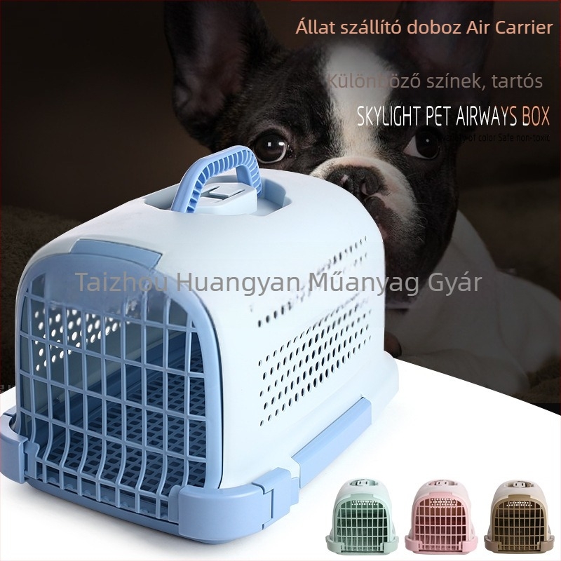 PP anyagú kisállat szállító doboz, hordozható macskáknak és kutyáknak
