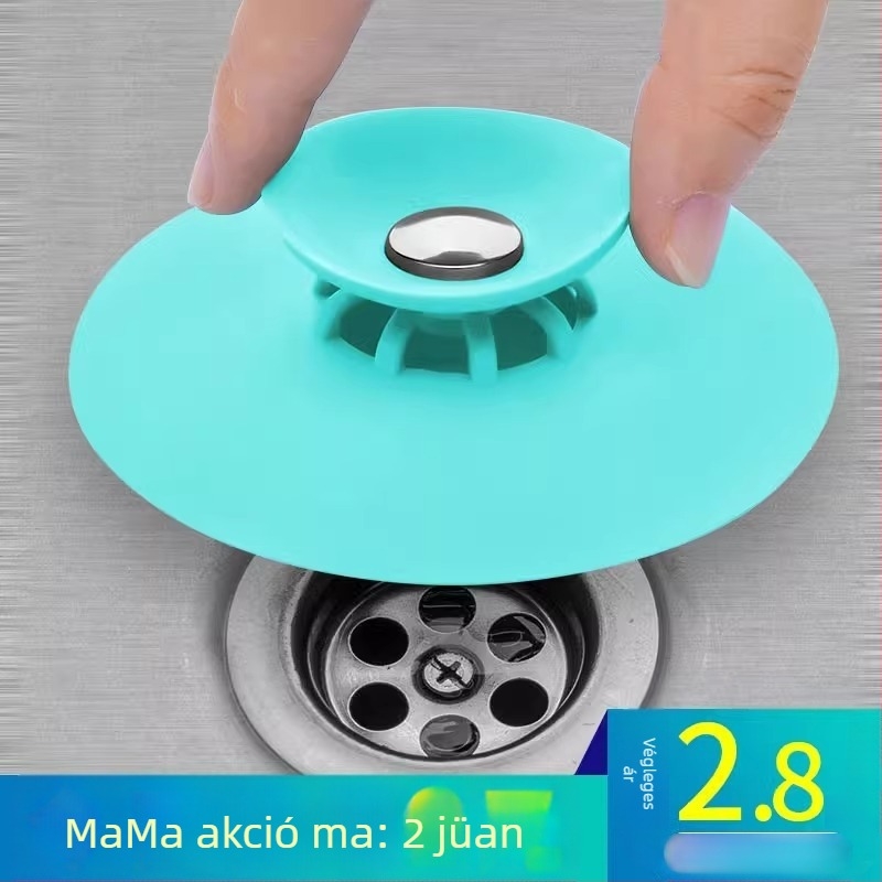 Mosdó lefolyódugó – nyomógombos, korong alakú, szagtalanító funkcióval