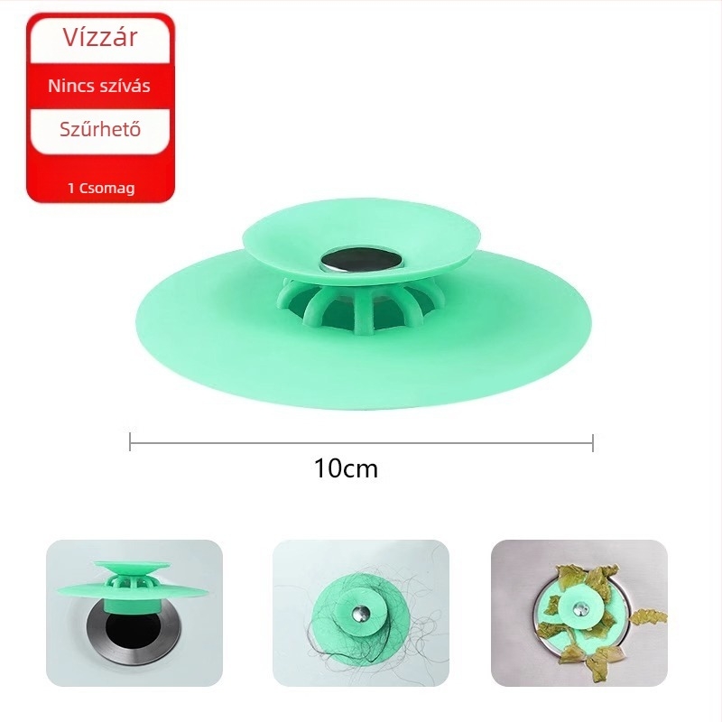 Mosdó lefolyódugó – nyomógombos, korong alakú, szagtalanító funkcióval