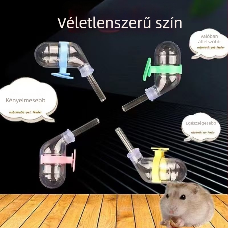 Hörcsög és más kisállatok számára 60 ml vákuumos vízütő üveg — szivárgásmentes, automatikus ivóelosztó