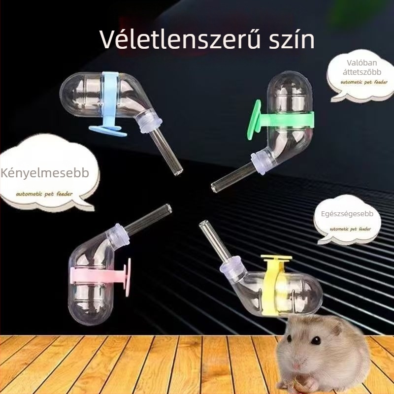 Hörcsög és más kisállatok számára 60 ml vákuumos vízütő üveg — szivárgásmentes, automatikus ivóelosztó