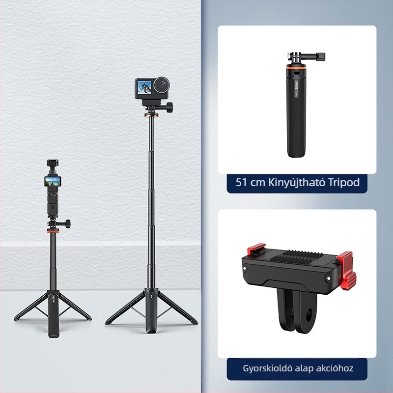 Brdrc kihajtható háromlábú selfie bot DJI Action 5 Pro-hoz, Osmo 360 / Osmo 3/4 — alumíniumötvözet