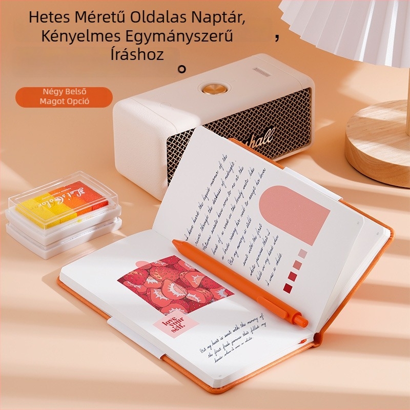 PAPERIDEAS 48K Diákkönyv, négyzetrácsos felosztású, PU bőrhatású borító, gumis zár, zsebfüzet