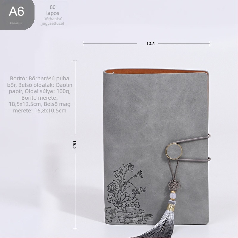 Baibo notesz – műbőr borítás, leválasztható lapokkal kötés, erdei papír, 17×10,5 cm, kreatív stílus