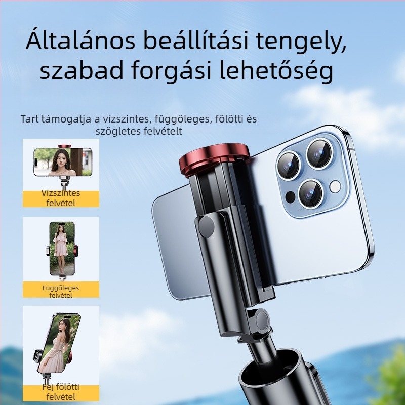 Szelfi bot beépített padlón álló állvánnyal és világítással — Márka Crenov/Kerunle; Bluetooth; távirányító; testreszabás