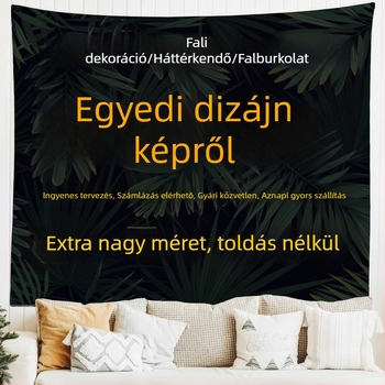 Személyre szabott falikárpit hálószobába – geometriai absztrakt minta, téglalap alakú, 100% poliészter, gépi mosás