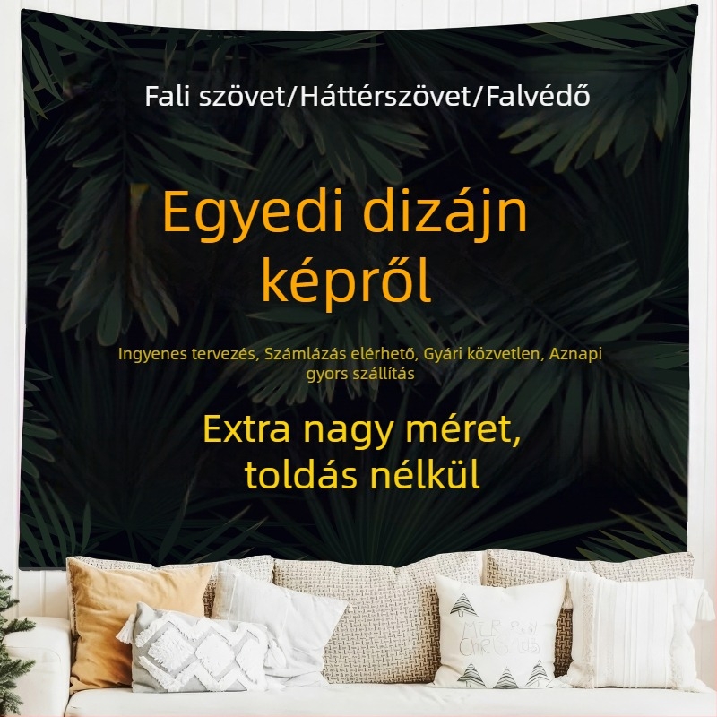 Személyre szabott falikárpit hálószobába – geometriai absztrakt minta, téglalap alakú, 100% poliészter, gépi mosás