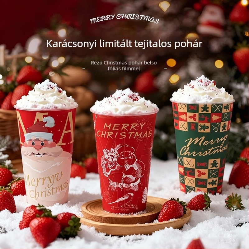 Egyszer használatos PP tejes-tea pohár belső filmmel, kerek alakú, 360–700 ml kapacitás, logó nyomtatás lehetséges