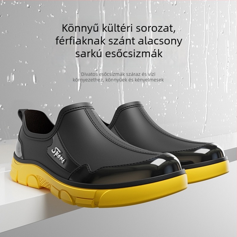 Uniszex esőcsizmák - PVC felsőrész, műanyag talp, hálós belső, kerek orr, négy évszak