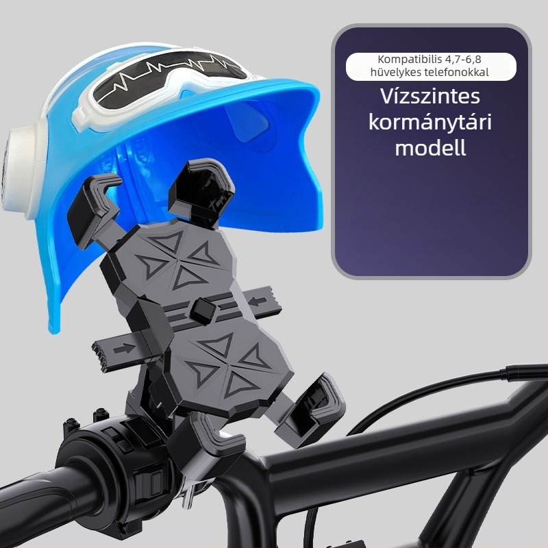 Általános telefontartó elektromos rollerhez, motorkerékpárhoz és kerékpárhoz – anti‑sokk rögzítés, négyágú fogó, műanyag ház
