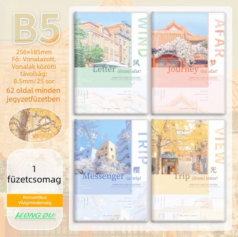 Gumírozott borítós notesz, vezeték nélküli kötés, 120 g dupla offset papír, 50–100 oldal, kreatív INs stílus