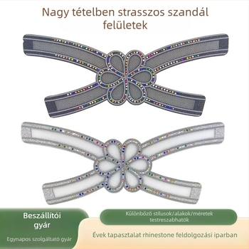 PU cipőfelső Hotfix rhinestone-díszítéssel; Sandálokhoz, mindennapi lábbelikhez, papucsokhoz alkalmas; Stílus: Személyre szabott; Márka: Xinhui; Modell: Hotfix rhinestone embellished upper