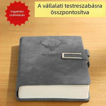 A5-ös notesz mesterséges bőr borítással, francia kötés, Dowling papír 80 g, 200–300 oldal