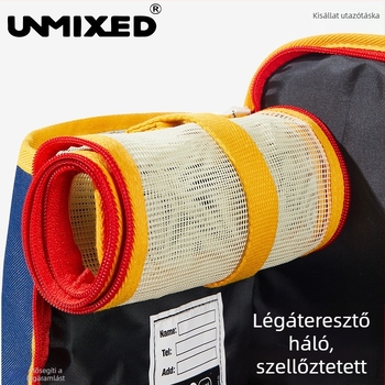 UNMIXED Koreai-stílusú egyszerű utazótáska háziállatoknak autóhoz, nagy kapacitású, foltálló vászon, kutyák és macskák számára (kicsi–közepes)