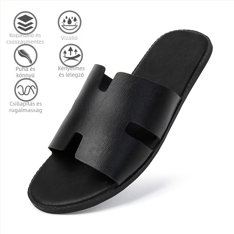 Férfi nyári flip-flopok — könnyűek, lélegzők, csúszásmentesek; felsőrész Super Fiber, talp gumi, lapos sarok