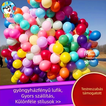 Parti lufi – latex, gömb alakú játék lufi, nyomtatott logó, No.6