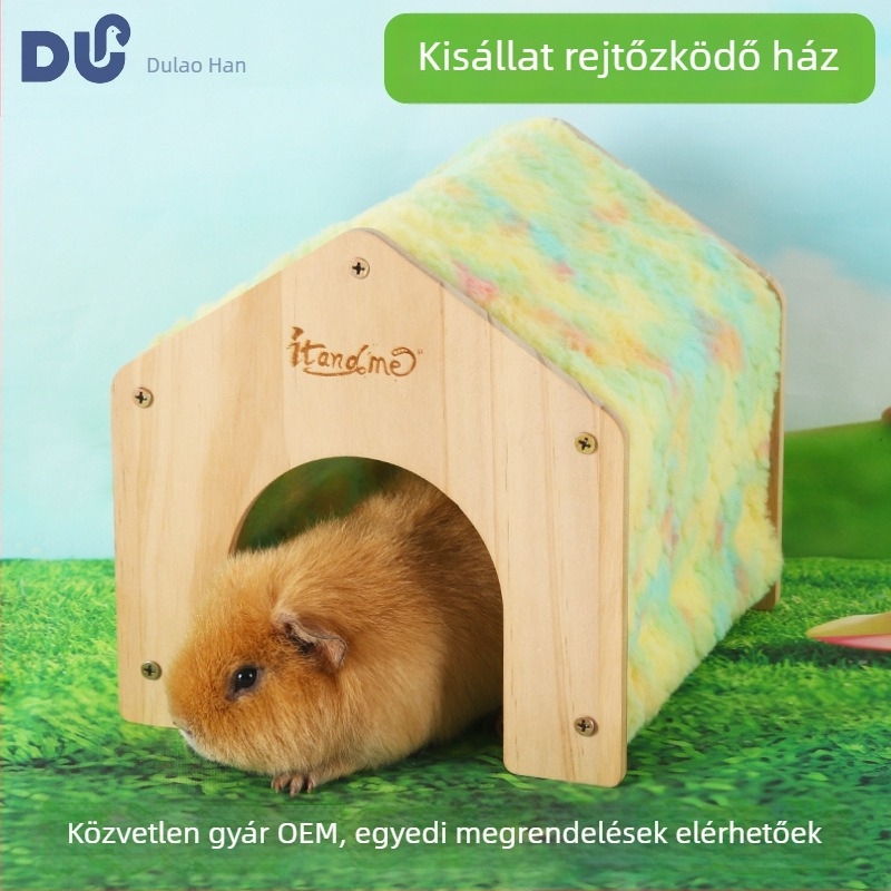 Kisállatfészek – faanyagú konstrukció, flanel bélés, téli melegség, eredet Linyi Shandong, márka Mr. Du