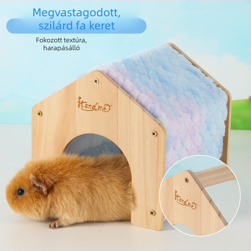 Kisállatfészek – faanyagú konstrukció, flanel bélés, téli melegség, eredet Linyi Shandong, márka Mr. Du