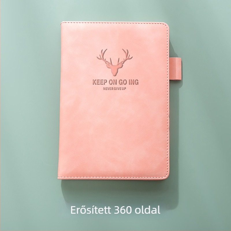 Jegyzetfüzet műbőr borítóval, ragasztott kötés, erdei papír, 80 g/m², 200–300 oldal