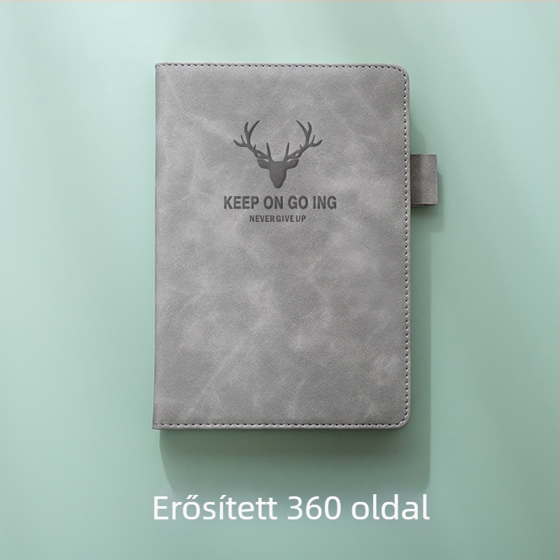 Jegyzetfüzet műbőr borítóval, ragasztott kötés, erdei papír, 80 g/m², 200–300 oldal