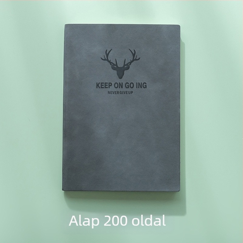 Jegyzetfüzet műbőr borítóval, ragasztott kötés, erdei papír, 80 g/m², 200–300 oldal