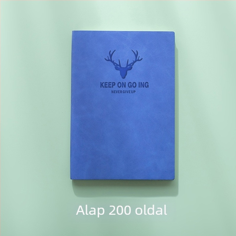 Jegyzetfüzet műbőr borítóval, ragasztott kötés, erdei papír, 80 g/m², 200–300 oldal