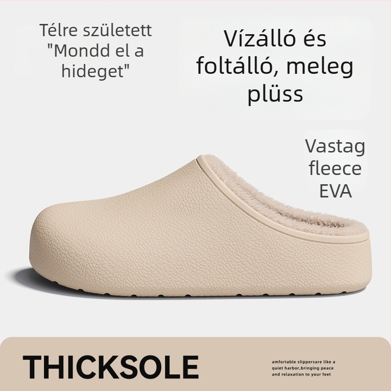 Baotou papucsok, EVA felső és EVA talp, vulkanizált talp, pamut bélés, férfiaknak, téli kiadás 2025