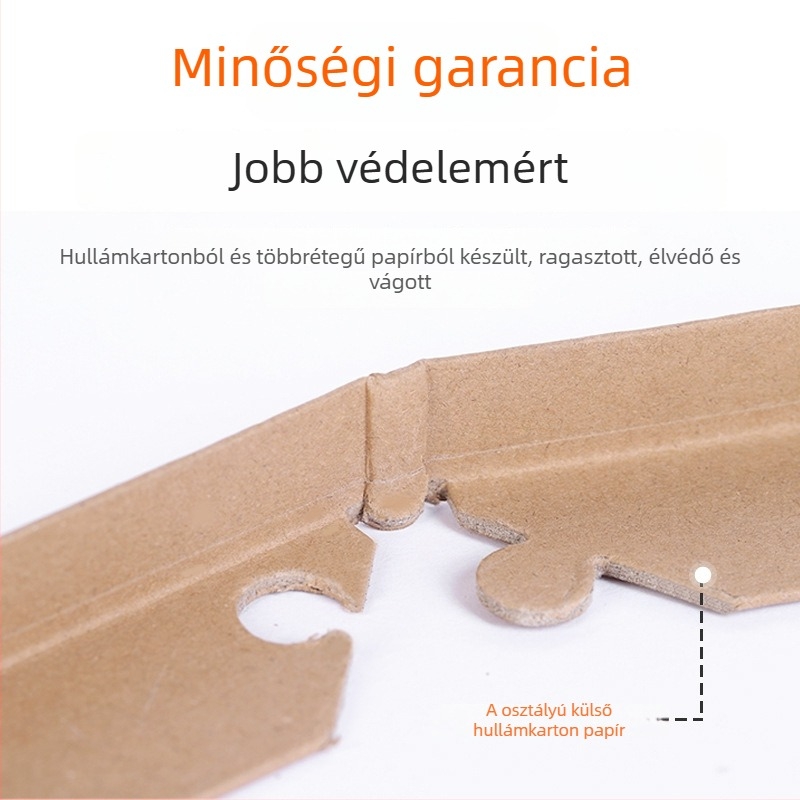 Kraft papírból készült sarkvédő zárral, 90 fokos derékszög, megerősített változat