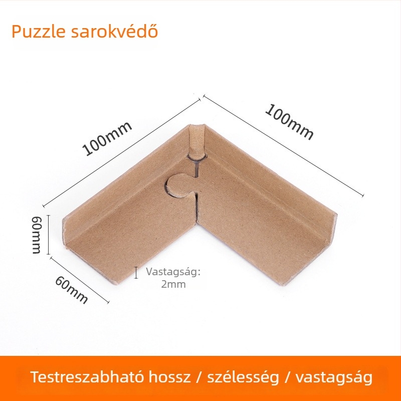 Kraft papírból készült sarkvédő zárral, 90 fokos derékszög, megerősített változat