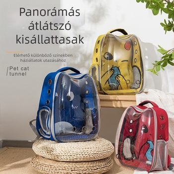 Kisállat hátizsák űrkapszula dizájnnal, macska füllel, állatmintázattal, kapacitás 10000