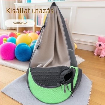 Hálós anyagú kutya válltáska kültéri sétákhoz
