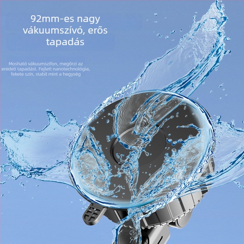 Autótelefon-tartó vákuumos csészével a műszerfalra — univerzális kompatibilitás, minimalist stílus, teljesítmény 5W