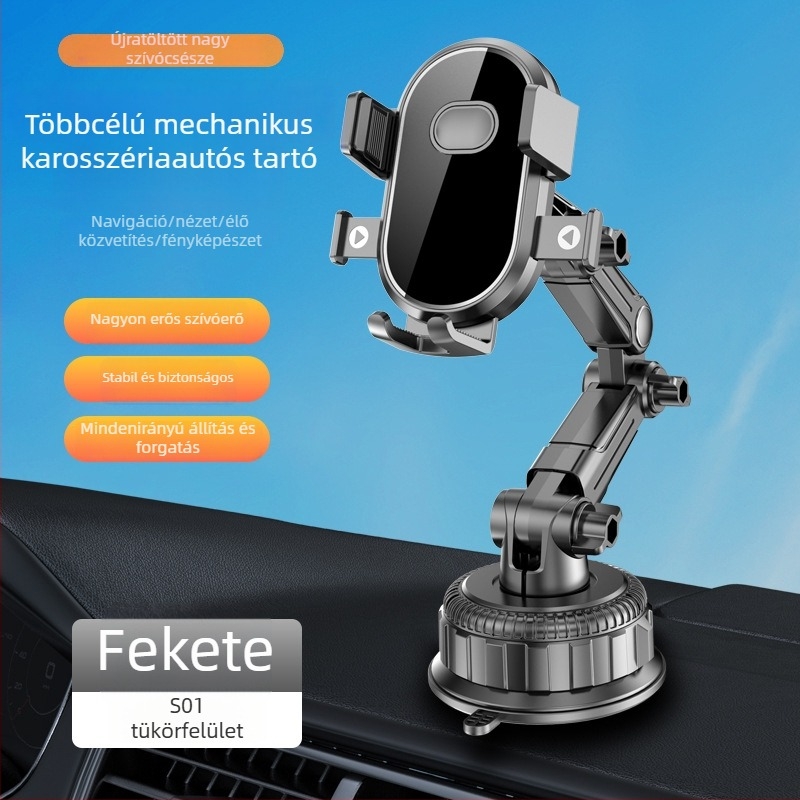 Autótelefon-tartó vákuumos csészével a műszerfalra — univerzális kompatibilitás, minimalist stílus, teljesítmény 5W