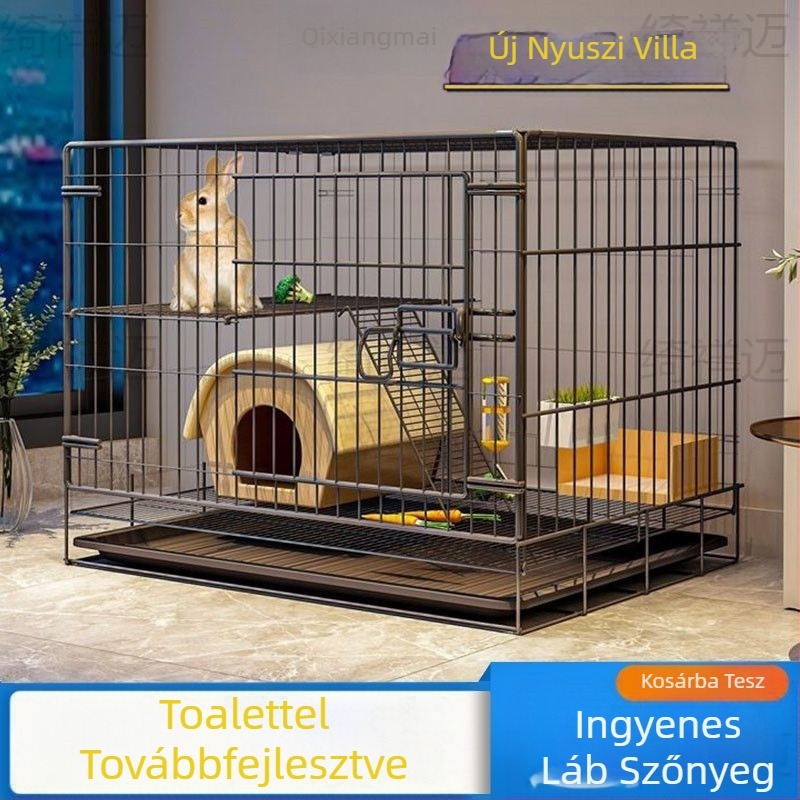 Belső használatra szánt nyúlketrec, tágas ketrec törpenyulak és tengerimalacok számára, háziállat-villa