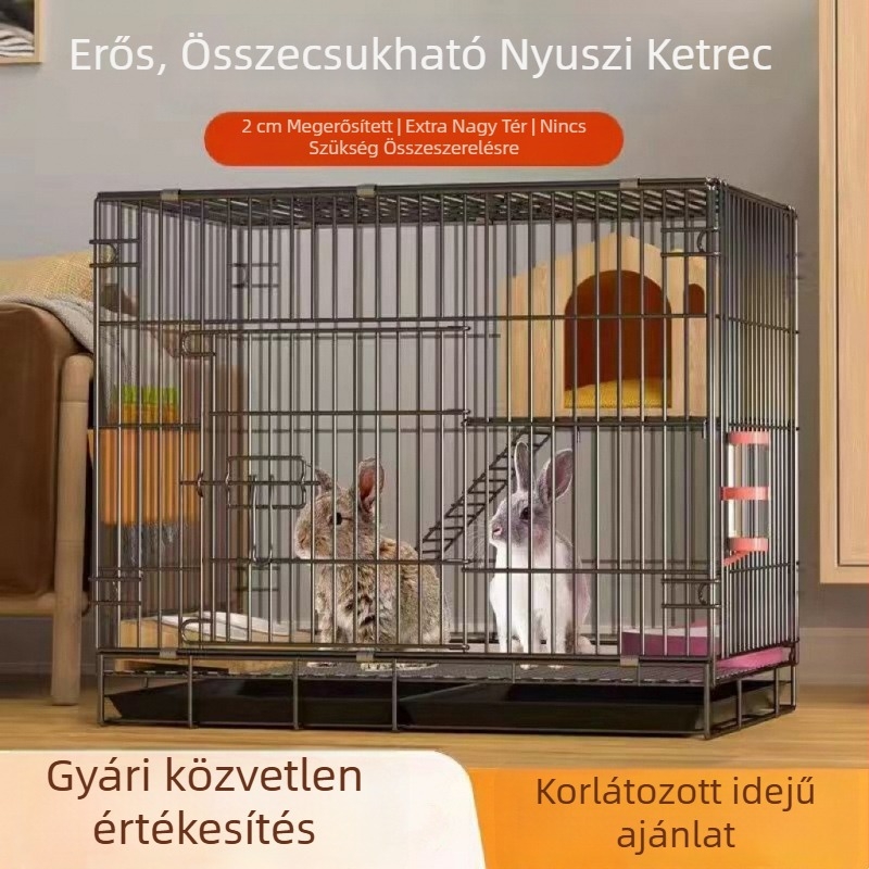 Belső használatra szánt nyúlketrec, tágas ketrec törpenyulak és tengerimalacok számára, háziállat-villa