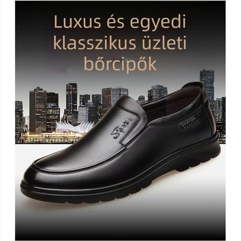 Férfi Slip-On cipő microfiber bőrrel és gumitalppal — kopásálló, csúszásmentes, hétköznapi üzleti stílus
