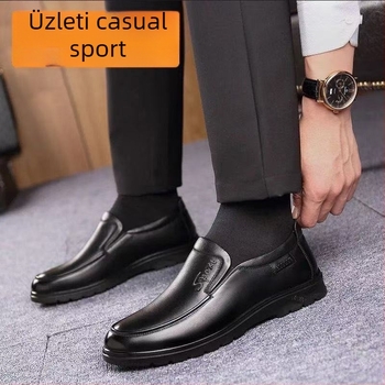 Férfi Slip-On cipő microfiber bőrrel és gumitalppal — kopásálló, csúszásmentes, hétköznapi üzleti stílus
