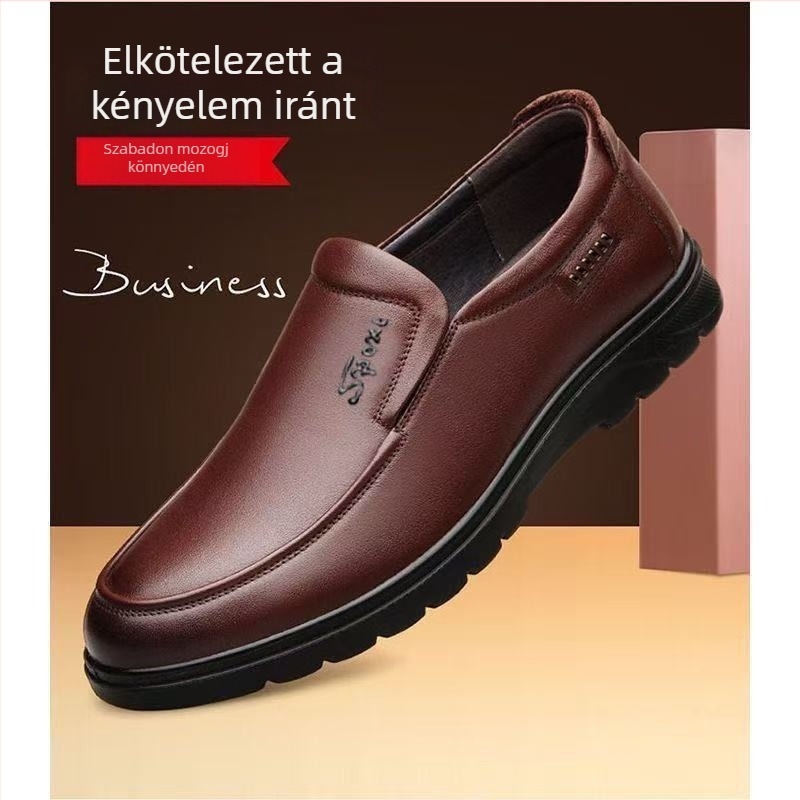 Férfi Slip-On cipő microfiber bőrrel és gumitalppal — kopásálló, csúszásmentes, hétköznapi üzleti stílus