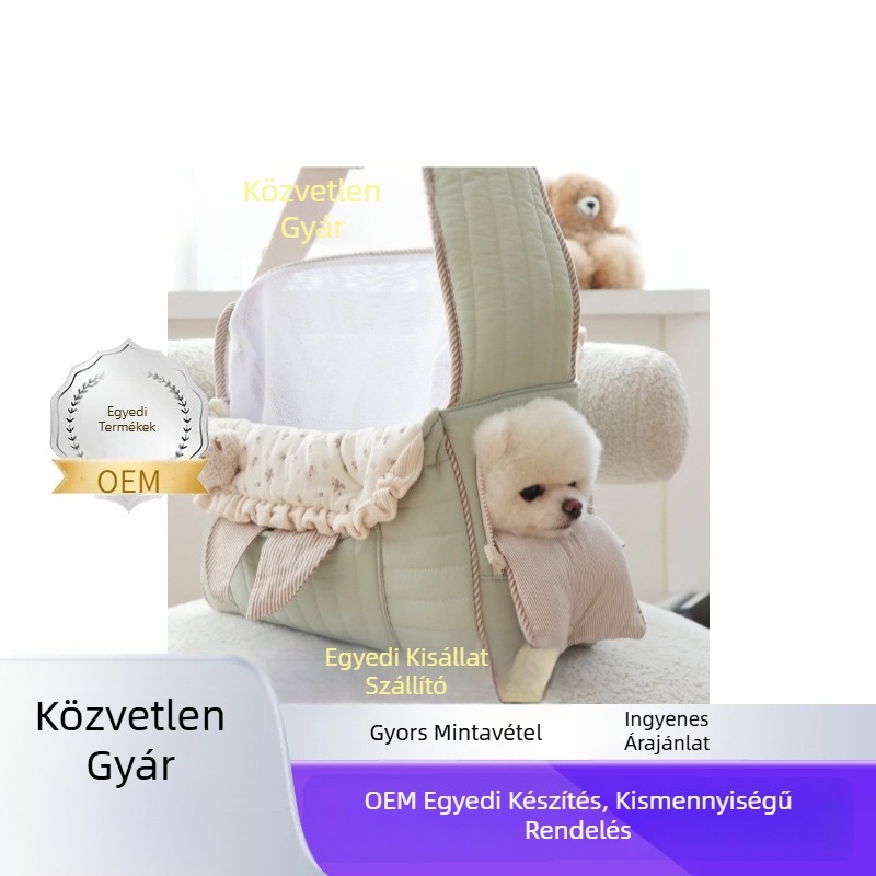 Háziállat táska csíkos mintával, pamut anyag, kapacitás 30–40 L