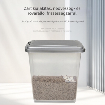 Kutyatáp tárolóedény, zárható, rovar- és nedvességálló; 7,5 kg kutyatáp és 10 kg/15 kg macskatáp