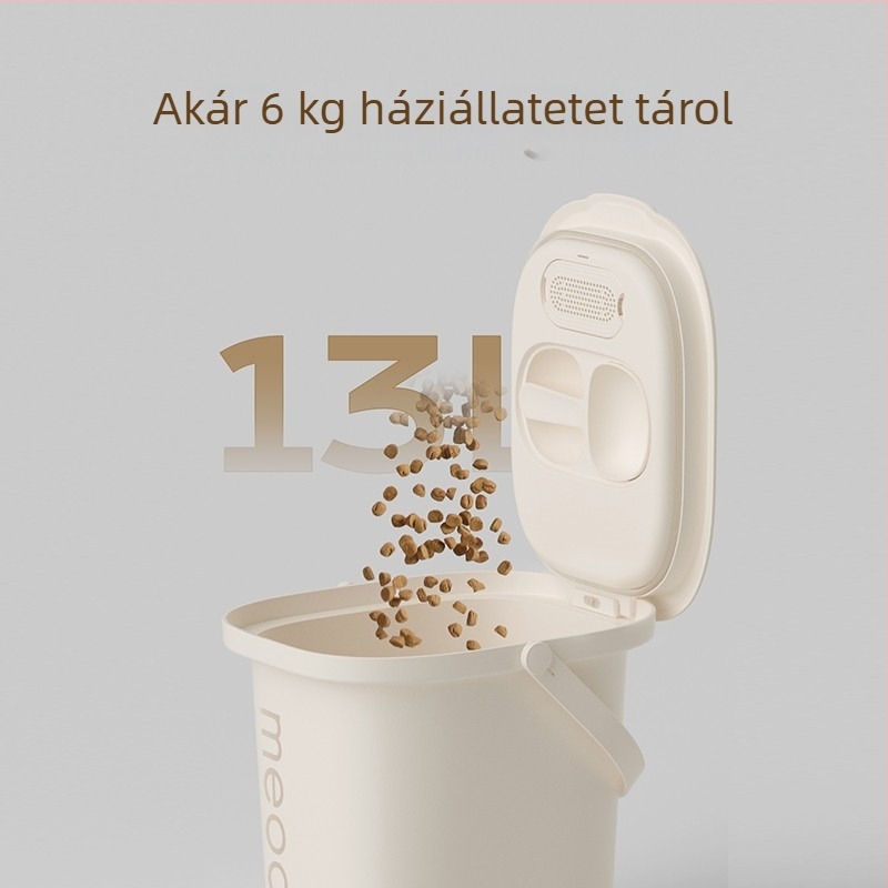 Macska- és kutyaeledelek tároló edény, vákuumzáras, antibakteriális, rovarbiztos, nedvességálló, ABS műanyagból