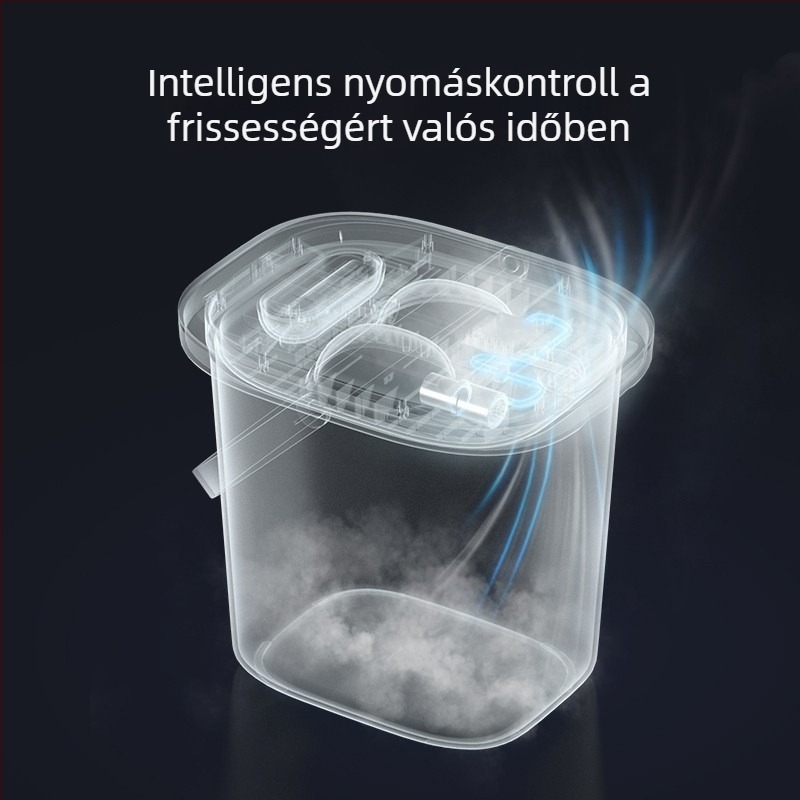 Macska- és kutyaeledelek tároló edény, vákuumzáras, antibakteriális, rovarbiztos, nedvességálló, ABS műanyagból