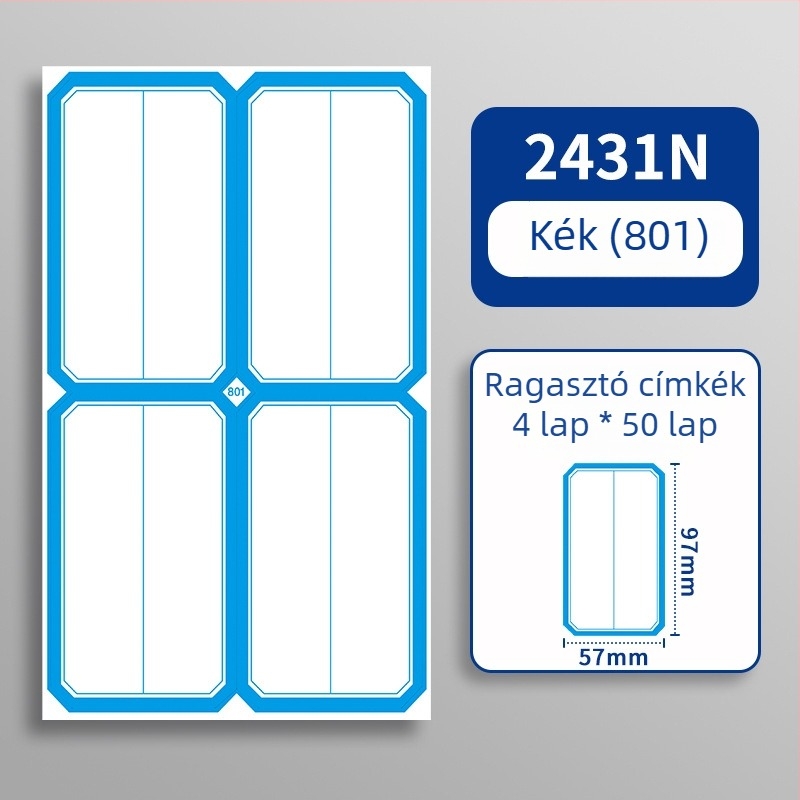 Kézírásos öntapadós címke - Márka: Kaba Bear, Modell: Kbx-2431, Anyag: öntapadó, Testreszabás: Igen