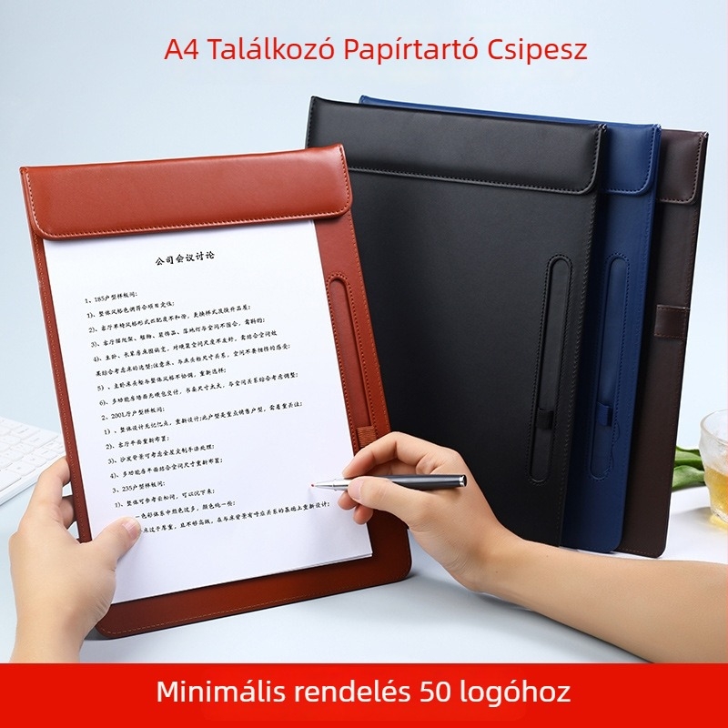 Xianbo A4 bőr konferencia mappa mágneszáras és egy erős kapoccsal, méret 256×338 mm
