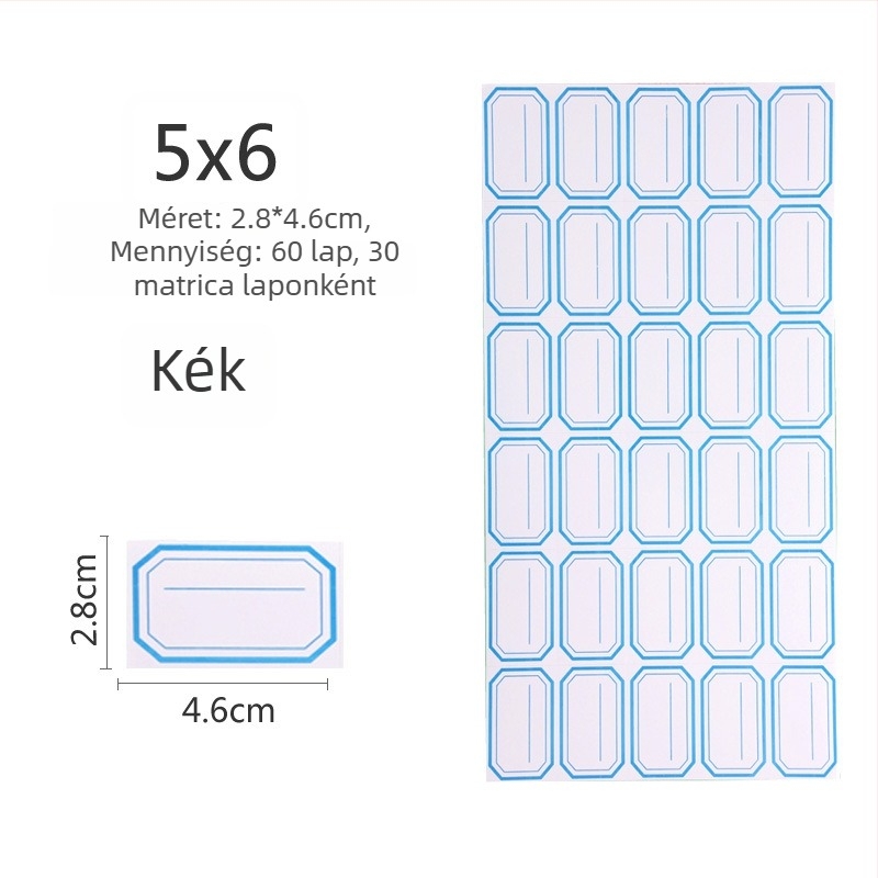 Kézzel írt címkék, anyaga matrica, modell: 00, Zhengyou, oldalanként 49 címke