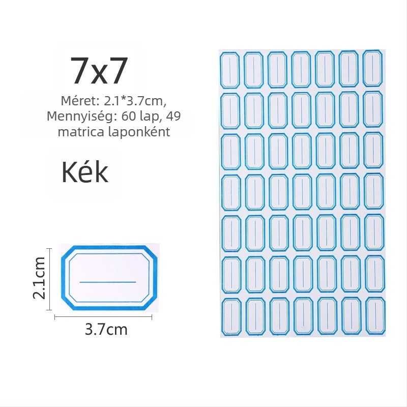 Kézzel írt címkék, anyaga matrica, modell: 00, Zhengyou, oldalanként 49 címke