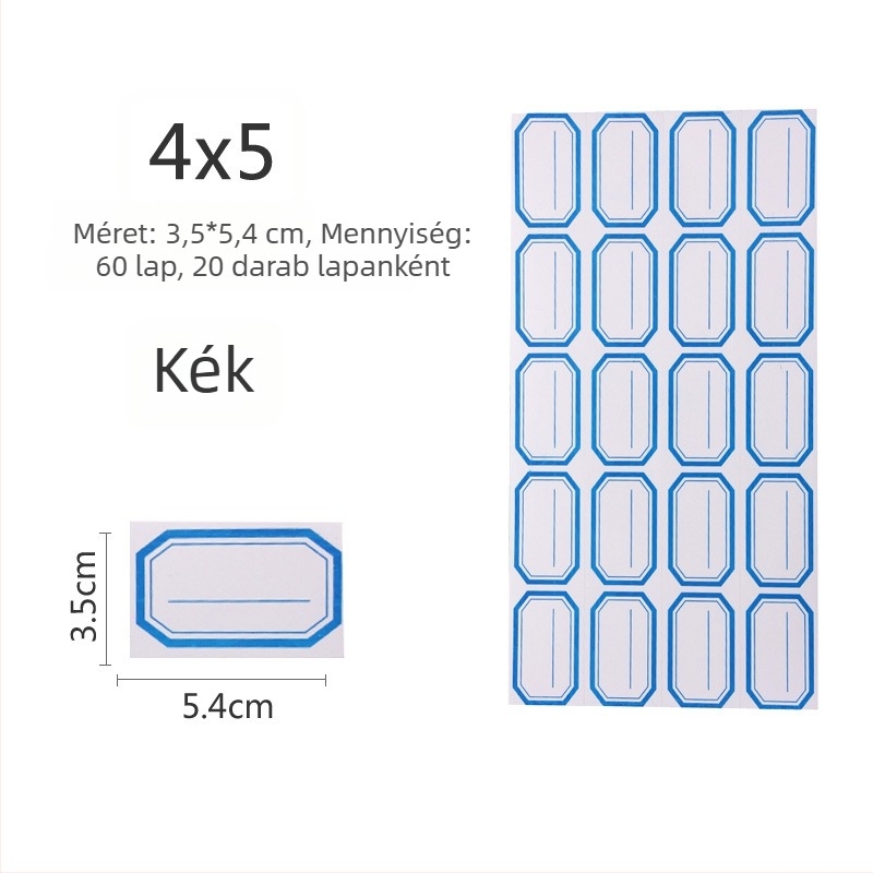 Kézzel írt címkék, anyaga matrica, modell: 00, Zhengyou, oldalanként 49 címke