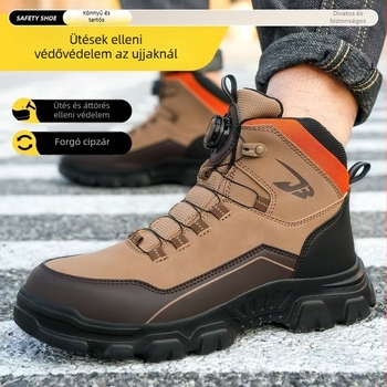 Magas szárú túrabakancs acél orr védelemmel, ütés- és perforáció elleni védelem, anyaga mikroszálas bőr + vászon