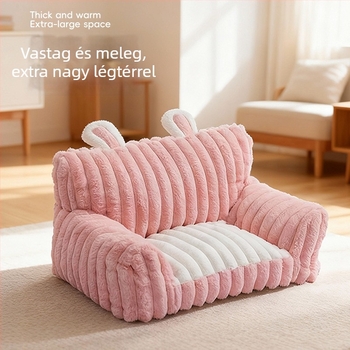 Nyuszifülű macskakanapé — textil, egész éves használat, macskák és kutyák számára, melegen tart, háziállat-fészek